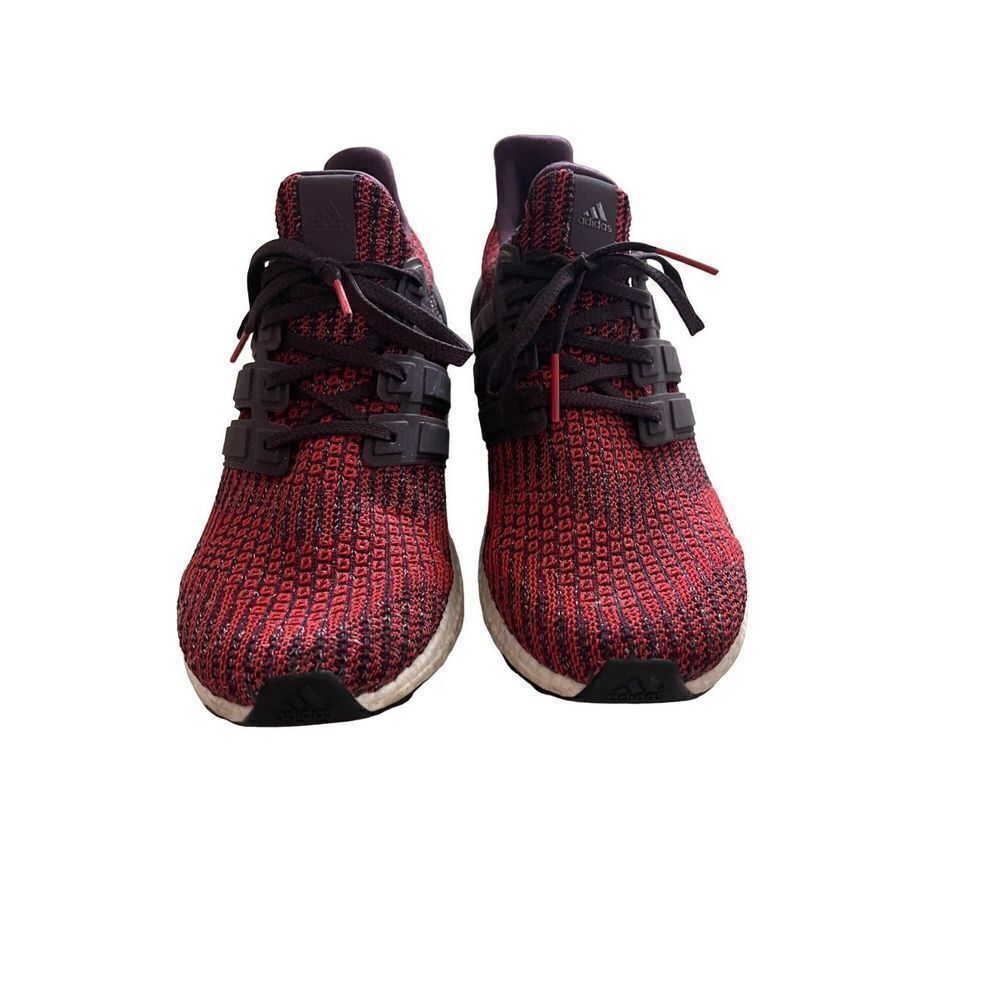 Adidas Mens Red Ultra Boost Lace Up Athletic Comfort Sneakers Shoes Size 10